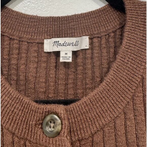 Madewell Kendale Button Front Crop Sweater Women’s Size Medium Sleeveless - Picture 3 of 7